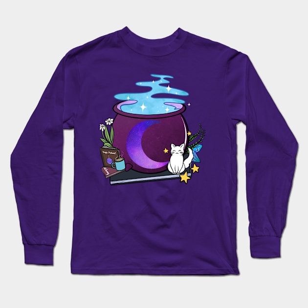 Magical Cauldron Long Sleeve T-Shirt by Mystical Moon Goddess